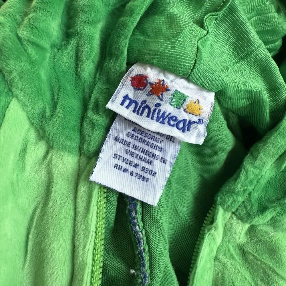 Toddler Green Purple Dragon Dinosaur Halloween Plush Costume Hooded Tail Sz 12M
